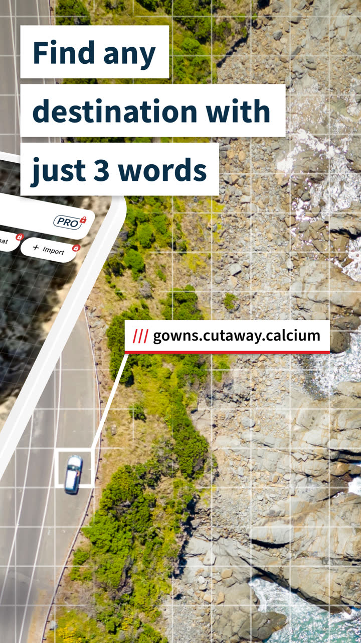 what3words store screenshot: find any destination with just three words
